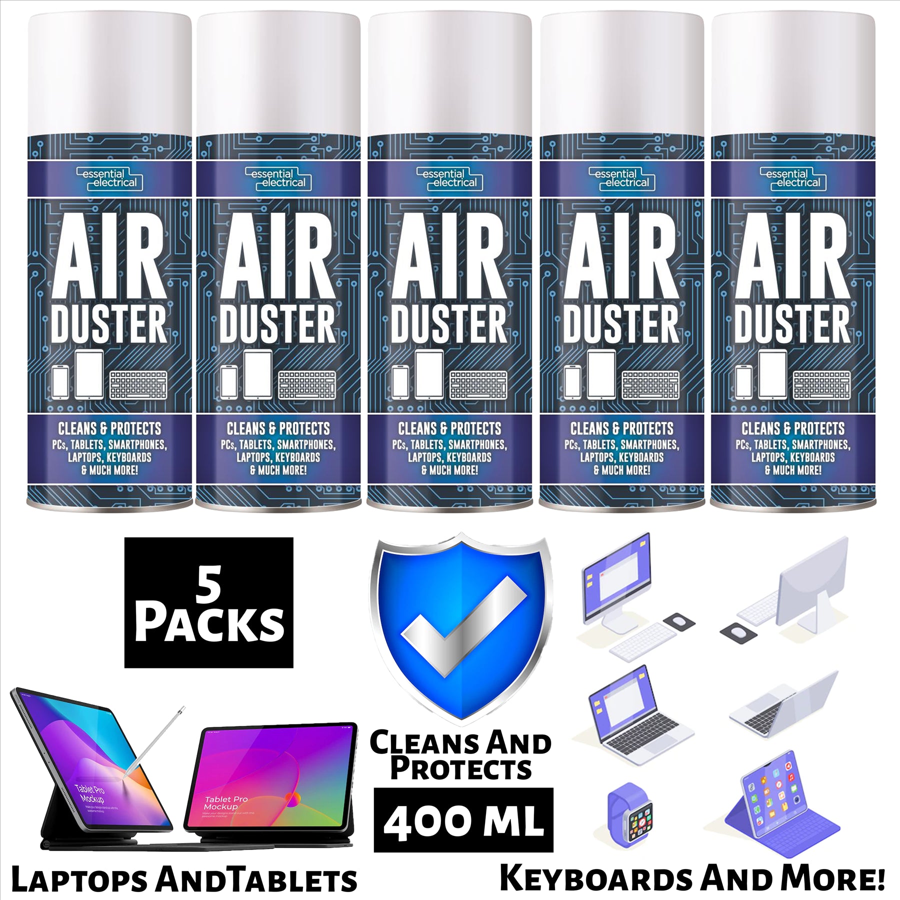 5X Air Duster Spray 400ml Air Duster Spray