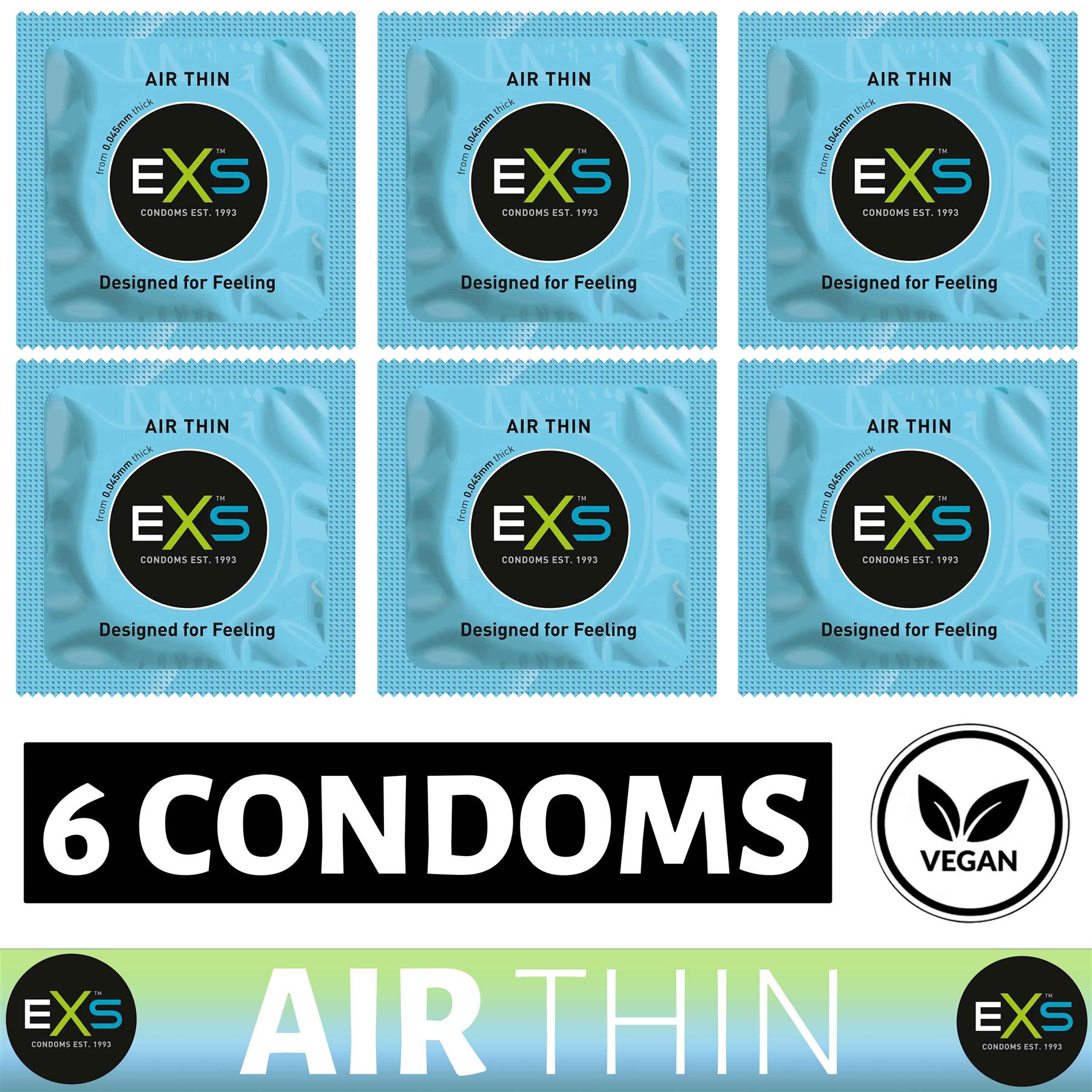 6X EXS Air Thin Condoms Male Condom