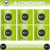 6X EXS Ribbed Condoms Male Condom