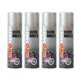 4X Promatic Wheel Silver Spray Paint 500ml Spray Paint