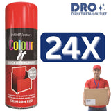 24X - Paint Factory Crimson Red Gloss Spray Paint 250ml