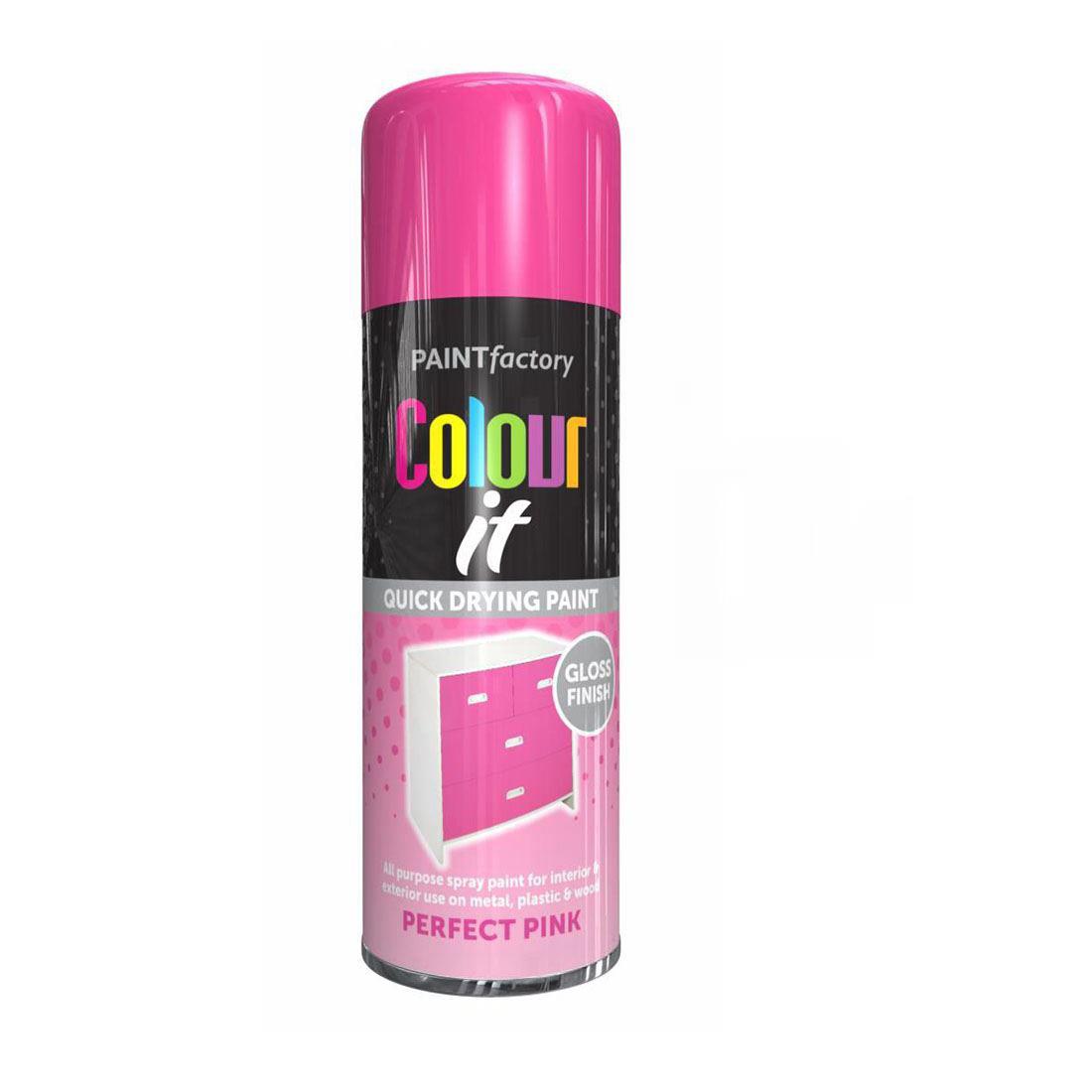 Paint Factory Perfect Pink Gloss Spray Paint 400ml Spray Paint