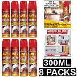 8X Ant & Crawling Killer Spray 300ml Pest Control