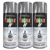 3X Paint Factory Chrome Effect Gloss Spray Paint 400ml Spray Paint