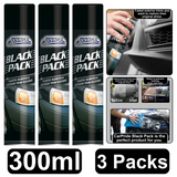 3X Black Plastic Bumper Restorer 300ml Spray Paint