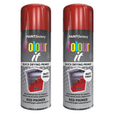 2X Paint Factory Red Primer Spray Paint 400ml Spray Paint