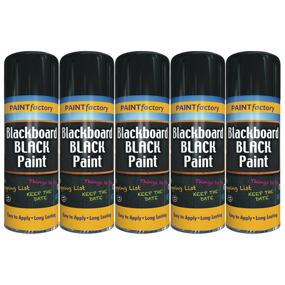 5X Paint Factory Black Blackboard Spray Paint 200ml Spray Paint