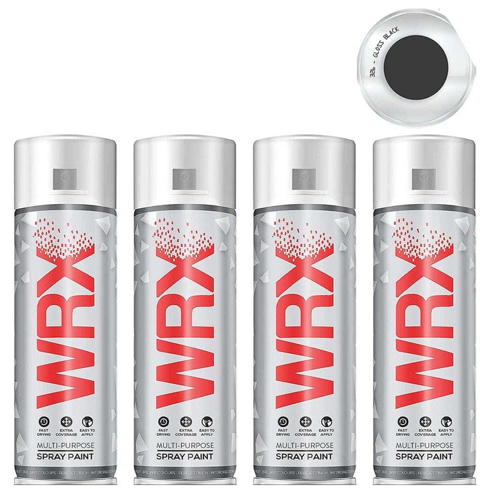 4X WRX Gloss Black Spray Paint 400ml Spray Paint