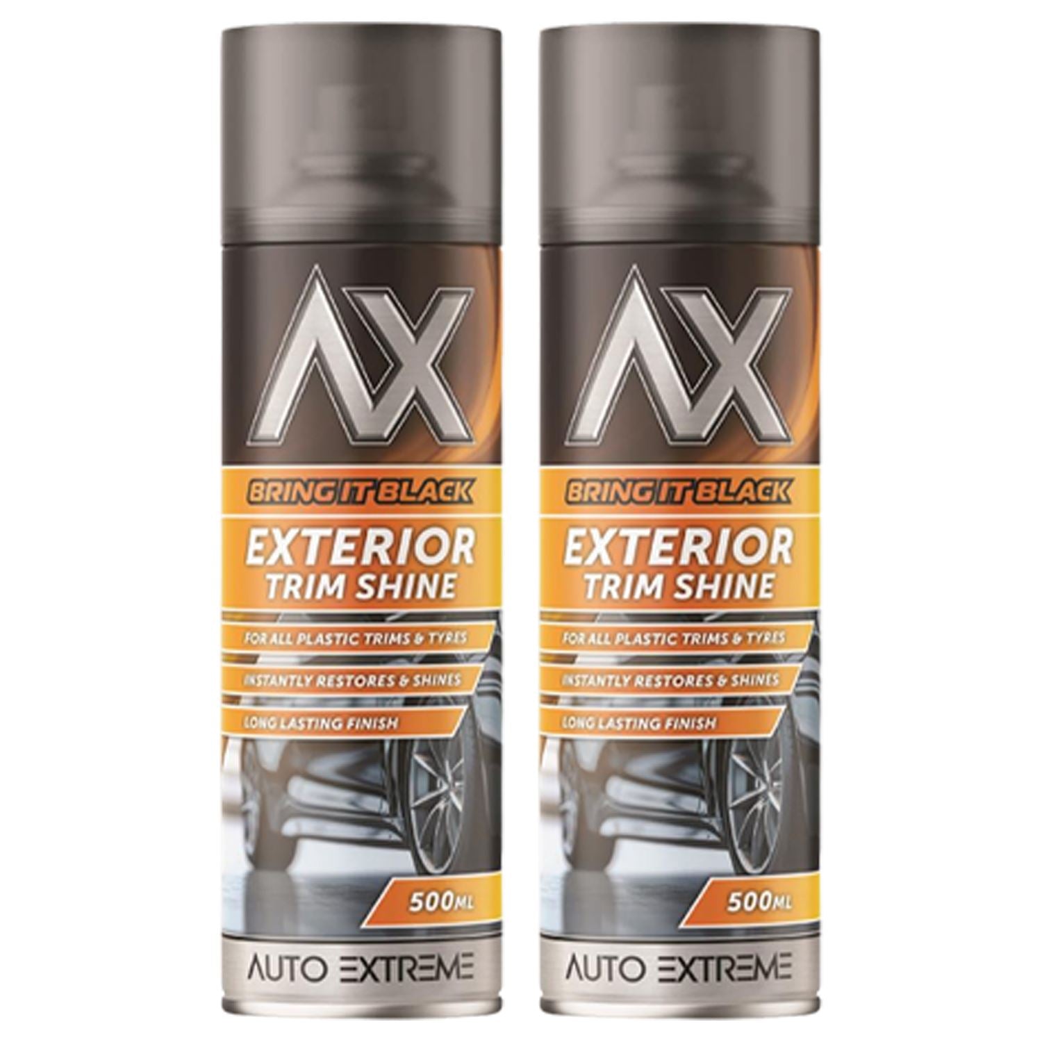 2X - Bring it Black Exterior Trim Shine Spray 500ml Spray Paint