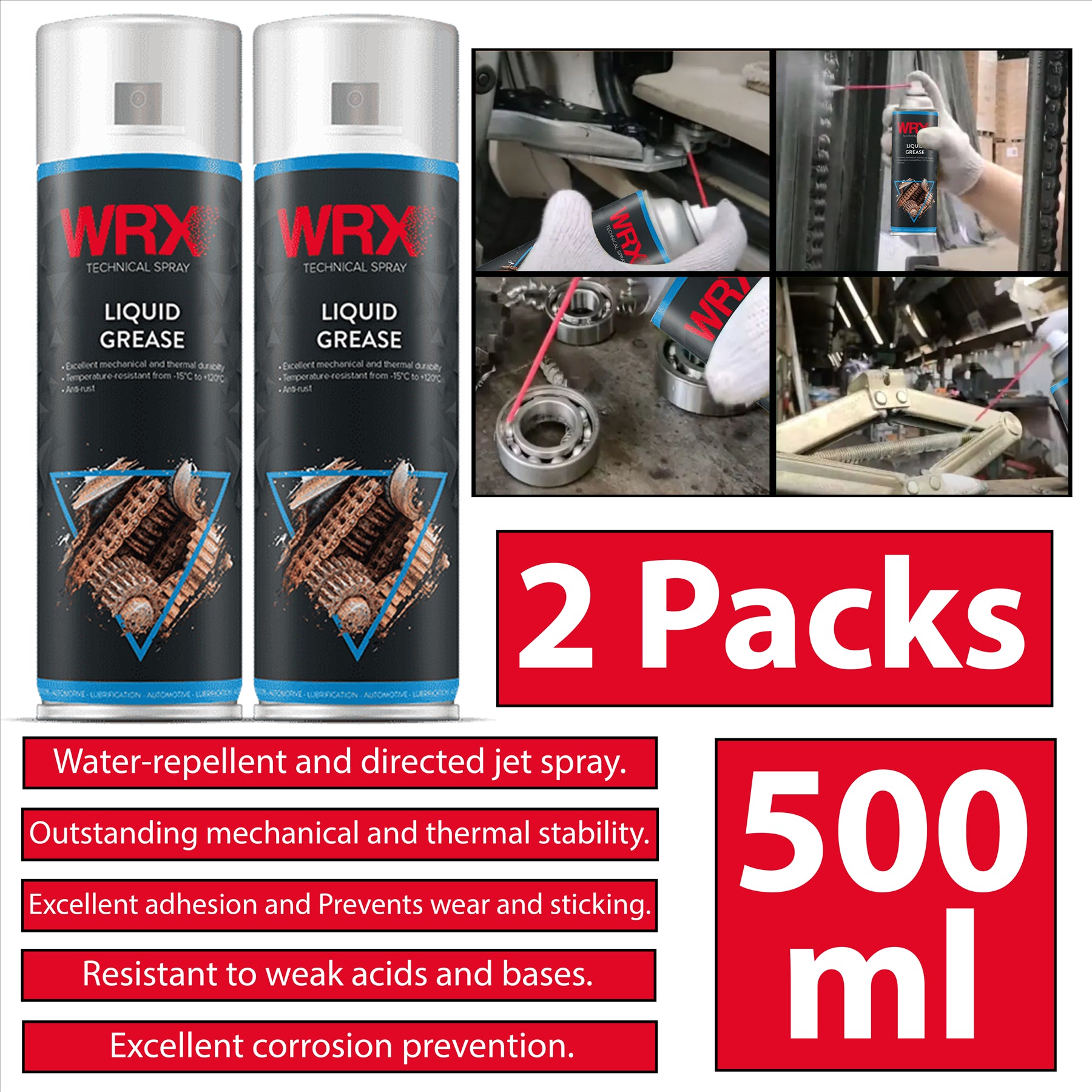 2X WRX Liquid Grease Adhesion Spray 500ml Technical Spray