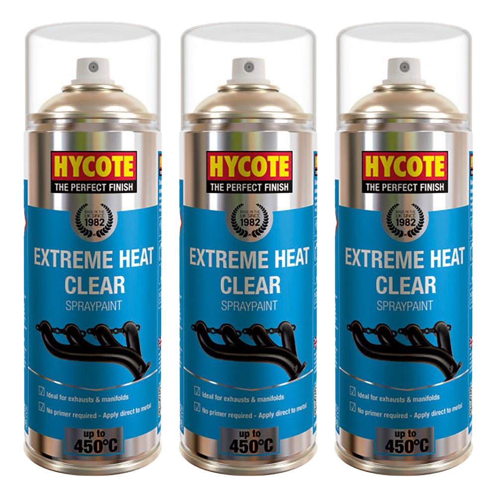 3X Hycote Extreme Heat Clear Spray Paint 400ml Spray Paint