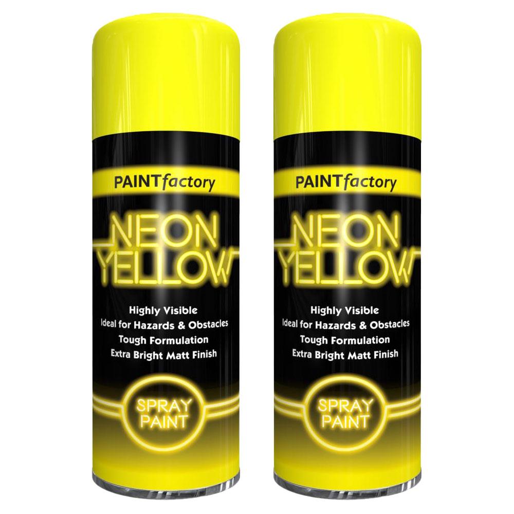 2X Paint Factory Neon Yellow Spray Paint 400ml Spray Paint