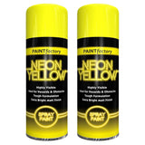 2X Paint Factory Neon Yellow Spray Paint 400ml Spray Paint