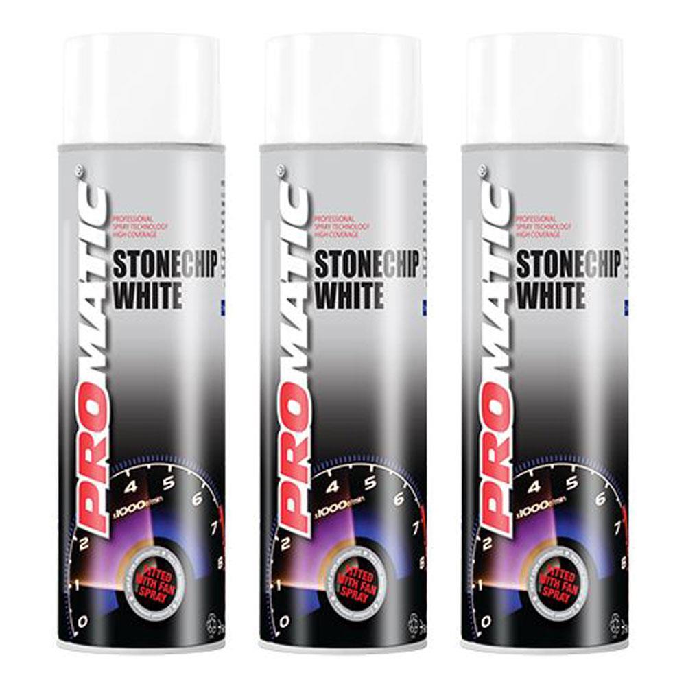 3X Promatic Stonechip White Spray Paint 500ml Spray Paint