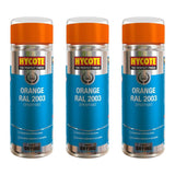 3X Hycote Orange Spray Paint 400ml Spray Paint