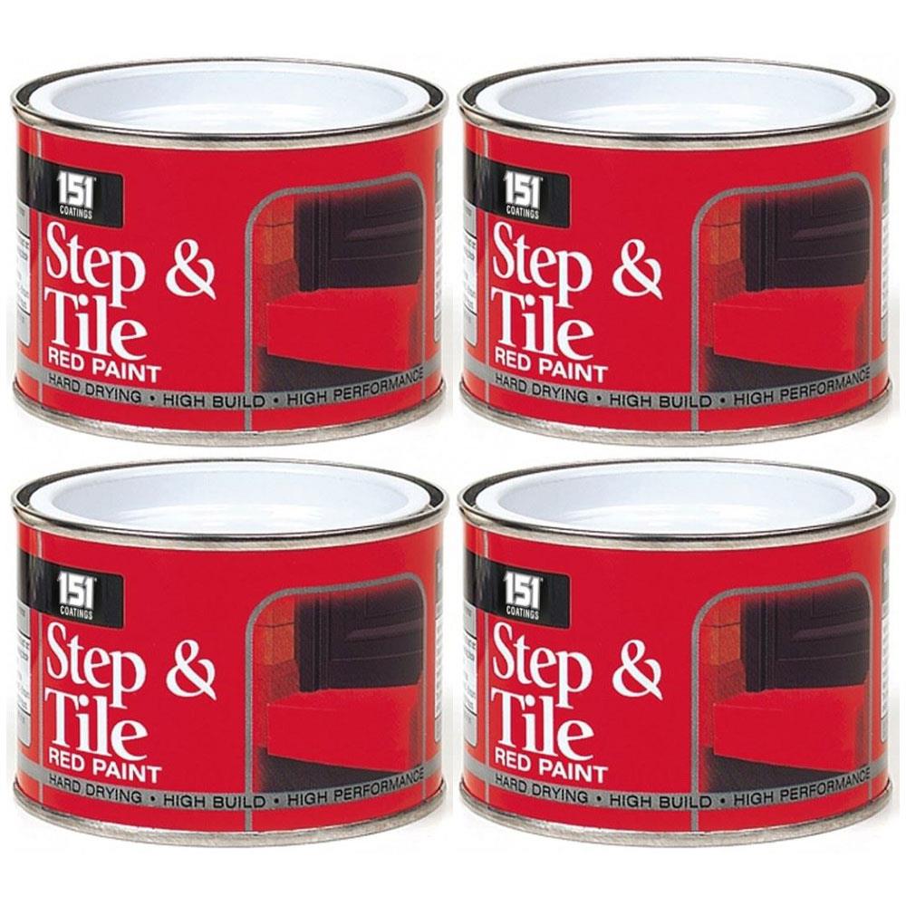 4X Step & Tile Red Paint Tin 180ml Tin Paint