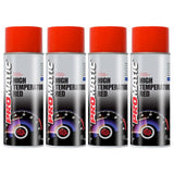 4X Promatic Red High Temperature Spray Paint 400ml Spray Paint