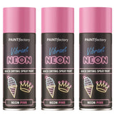 3X Paint Factory Neon Pink Spray Paint 400ml