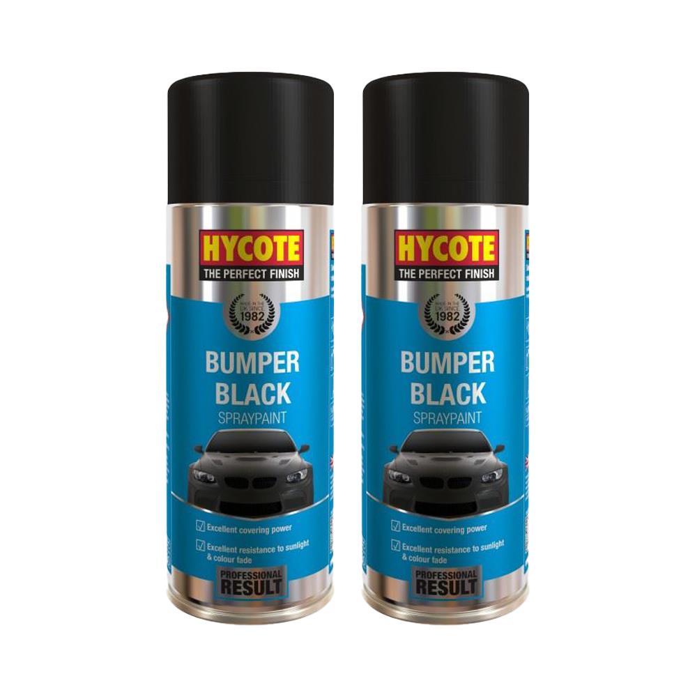 2X Hycote Bumper Paint Black Spray Paint 400ml Spray Paint