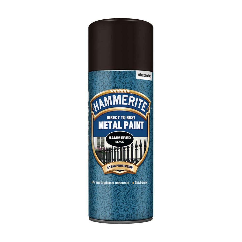 Hammerite Hammered Black Spray Paint 400ml Spray Paint