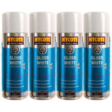 4X Hycote Bodyshop Gloss White Spray Paint 400ml Spray Paint