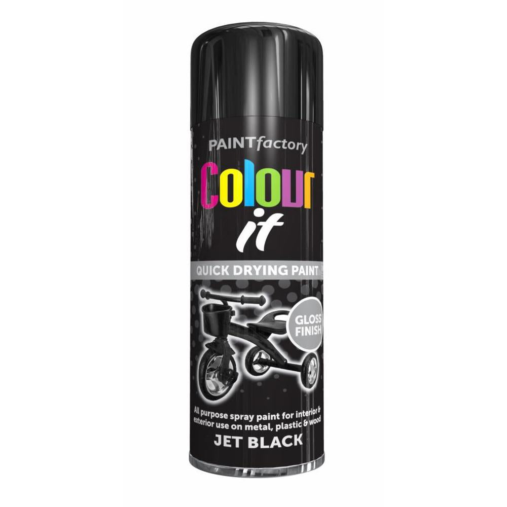 Paint Factory Black Gloss 250ml Spray Paint