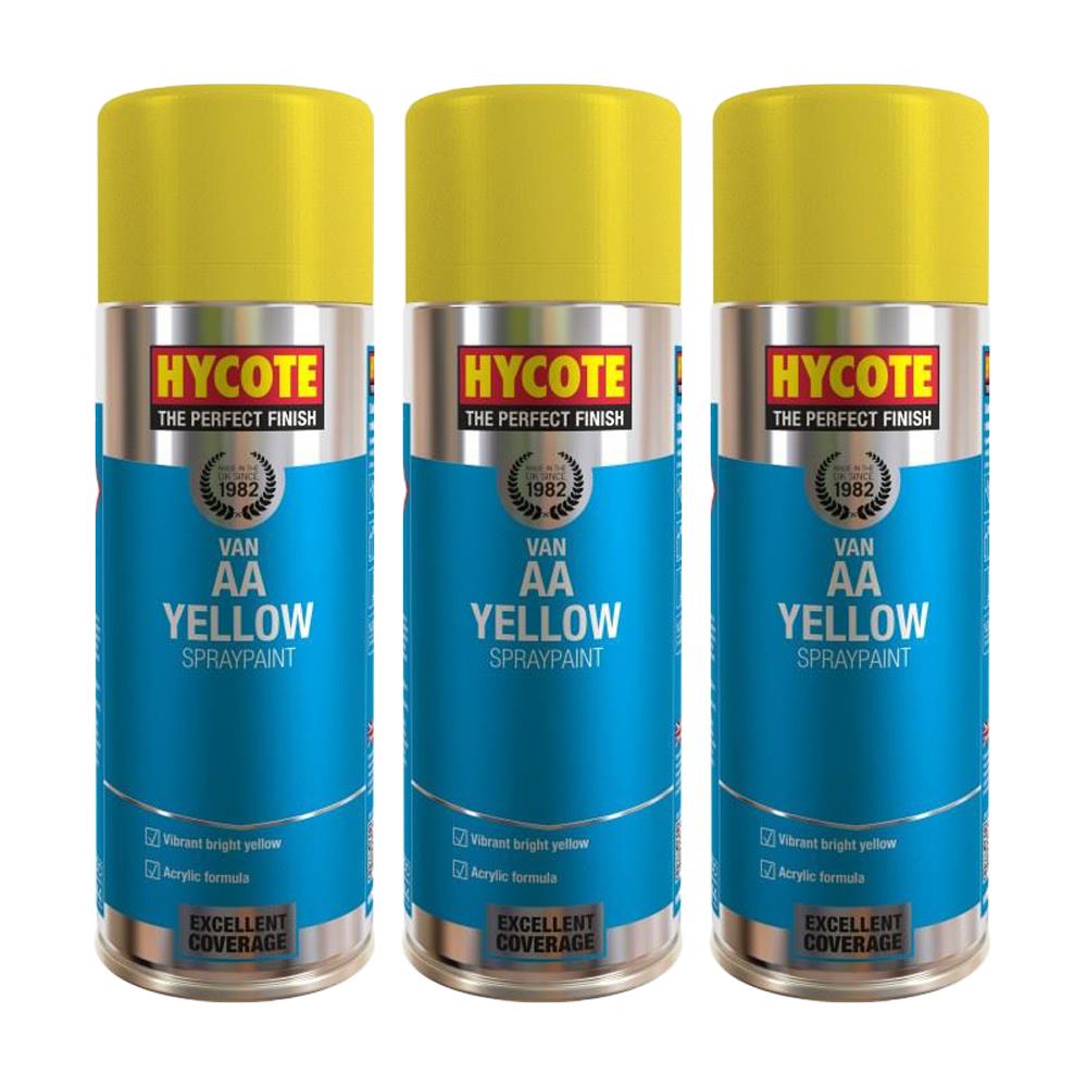 3X Hycote Aa Van Yellow Spray Paint 400ml Spray Paint