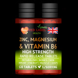 ZMA - Zinc Magnesium Vitamin B6 - 120 Tablets ZMA