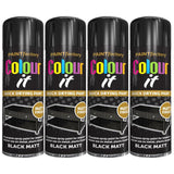 4X Paint Factory Black Matt Spray Paint 250ml Spray Paint
