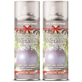 2X - Rapide Christmas Metallic Silver 200ml Spray Paint