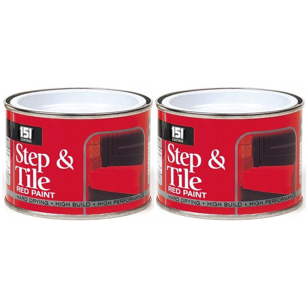 2X Step & Tile Red Paint Tin 180ml Tin Paint