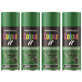 4X Paint Factory Grass Green Gloss Spray Paint 400ml.