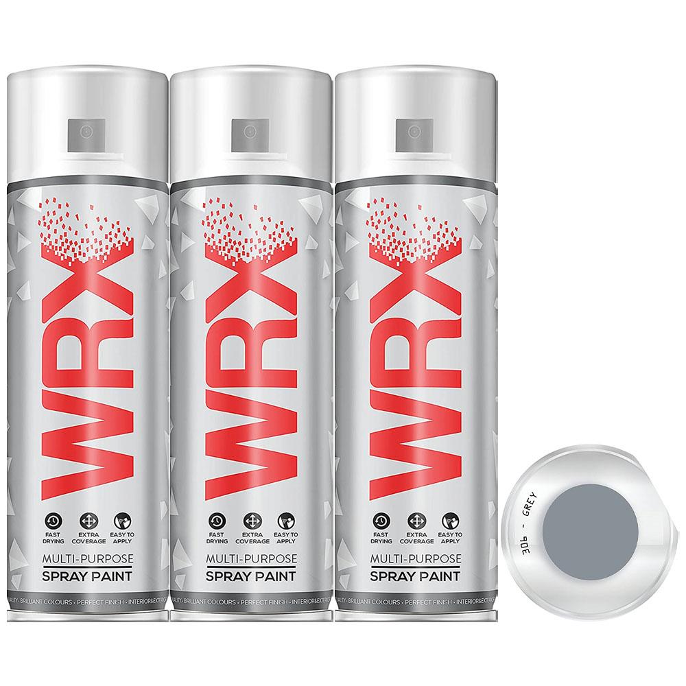 3X WRX Gloss Grey Spray Paint Acrylic 400ml Spray Paint