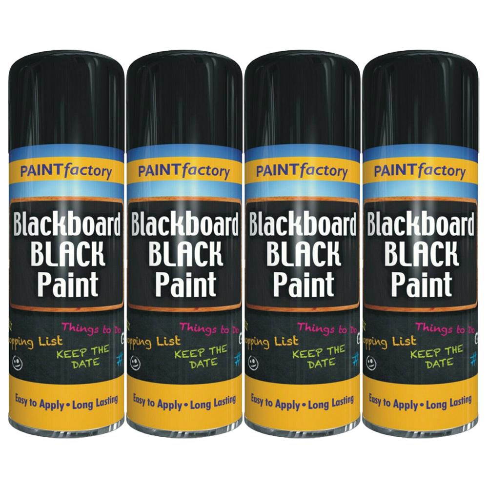 4X Paint Factory Black Blackboard Spray Paint 200ml Spray Paint