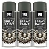 3X 151 Gun Metal Grey Metallic Gloss Spray Paint 400ml Spray Paint