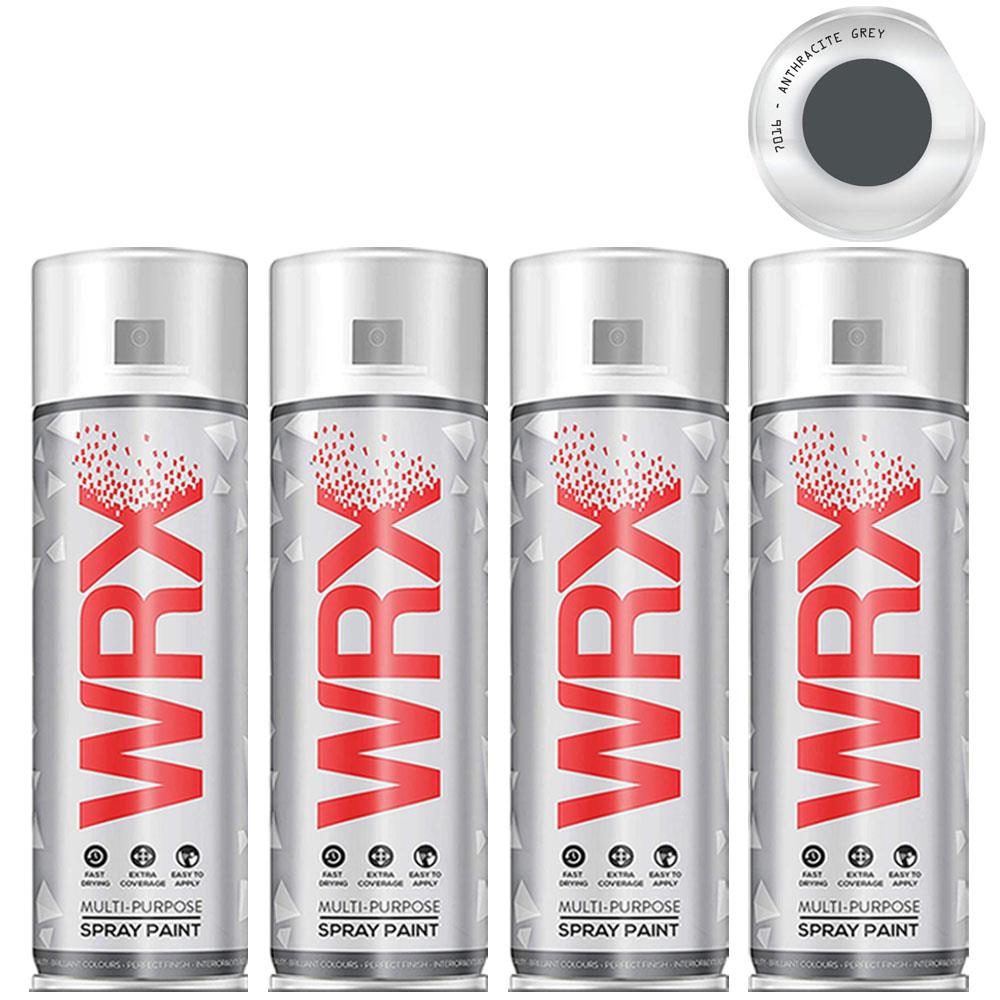4X WRX Anthracite Grey Semi Gloss Spray Paint 400ml RAL 7016 Spray Paint