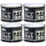 4X Iron Gate Black Gloss Paint Tin 180ml Tin Paint