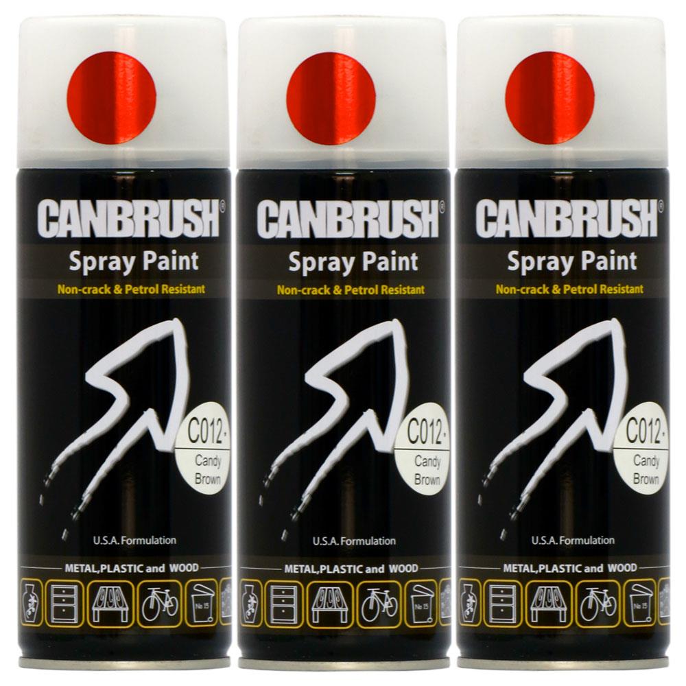 3X Canbrush C012 Candy Brown Spray Paint 400ml Spray Paint