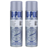 2X Upol Power Can Alloy Wheel Silver Aerosol Spray 500ml Spray Paint