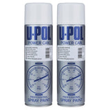 2X Upol Power Can Topcoat Gloss White Aerosol Spray 500ml Spray Paint