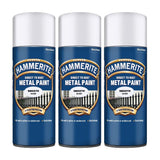 3X Hammerite Smooth Silver Spray Paint 400ml Spray Paint