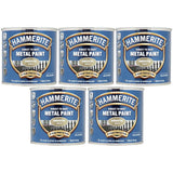 5X Hammerite Smooth Gold Paint 250ml Tin Paint