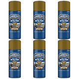 6X Hammerite Smooth Gold Spray Paint 400ml Spray Paint