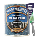 Hammerite Hammered Black Paint 750ml With 1" Paint Brush Tin Paint