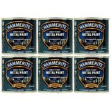 6X Hammerite Hammered Blue Paint 250ml Tin Paint