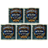 5X Hammerite Hammered Blue Paint 250ml Tin Paint