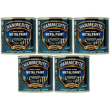 5X Hammerite Hammered Dark Green Paint 250ml Tin Paint