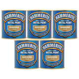 5X Hammerite Hammered Gold Paint 250ml Tin Paint