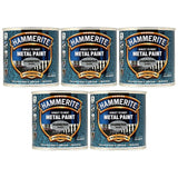 5X Hammerite Hammered Silver Paint 250ml Tin Paint
