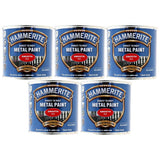 5X Hammerite Smooth Red Paint 250ml Tin Paint